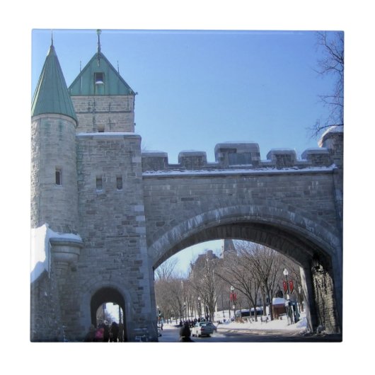 Ingang naar Old Quebec City, Quebec, Canada Tegeltje (Voorkant)