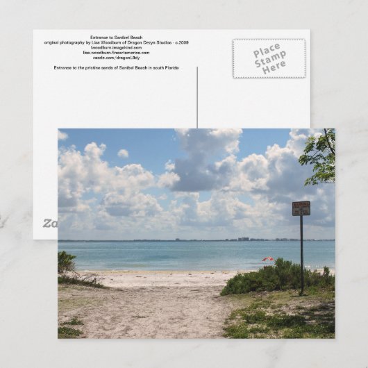 Ingang naar Sanibel Beach Briefkaart (Voorkant / Achterkant)