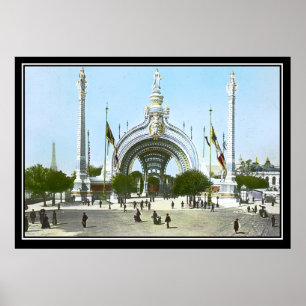 Ingang op de Paris Expo 1900 Vintage Poster