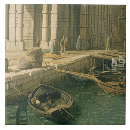 Ingang op het Grote Kanaal: Zoekend West, c.1738- Tegeltje (Voorkant)