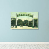 Ingang op het Uitzicht van het Oak Park Canvas Afdruk (Insitu (Houten vloer))