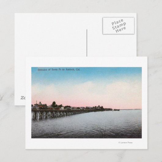 Ingang Santa Fe RailroadAntioch, CA Briefkaart (Voorkant / Achterkant)