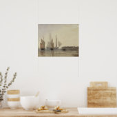 ingang van Calais Harbour, 1829 (m/c, pen & inkt); Poster (Keuken)