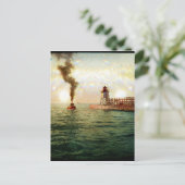 ingang van de haven, Charlevoix, Michigan circa 19 Briefkaart (Staand voorkant)