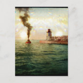 ingang van de haven, Charlevoix, Michigan circa 19 Briefkaart (Voorkant)