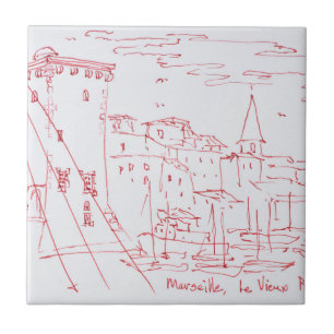 Ingang van de Oude Haven Marseille, Frankrijk Tegeltje