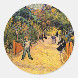 Ingang van het publieke park door Vincent van Gogh Ronde Sticker