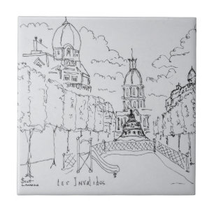 Ingang van Les Invalides, Parijs, Frankrijk Tegeltje