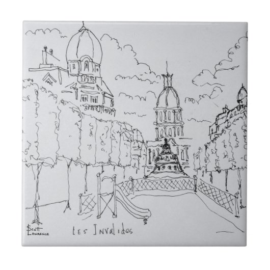 Ingang van Les Invalides, Parijs, Frankrijk Tegeltje (Voorkant)