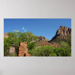 Ingang van Zion National Park in Utah Poster