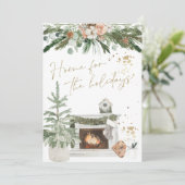 INGE Cozy Fireplace Scandinavische kerstKaart Kaart (Staand voorkant)