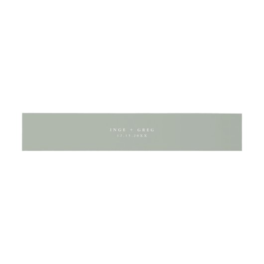 INGE Modern Minimalist Sage Green Wedding Invite Uitnodigingen Wikkel (Vlak)