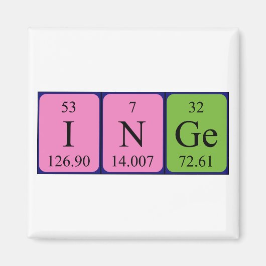 Inge periodieke tabelnaam magneet (Voorkant)