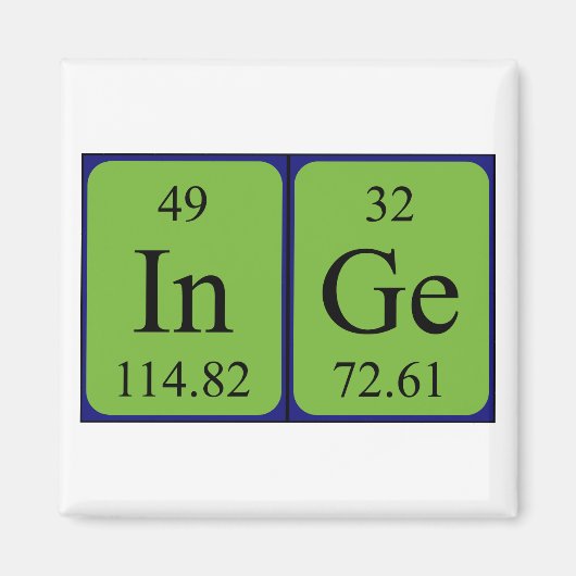 Inge periodieke tabelnaam magneet (Voorkant)
