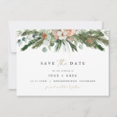 INGE Scandinavian Winter Greenery Save the Date Kaart (Voorkant)