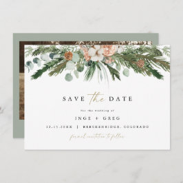 INGE Scandinavian Winter Greenery Save the Date Kaart