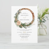 INGE Scandinavian Winter Kerstmis Wreath Wedding Kaart (Staand voorkant)