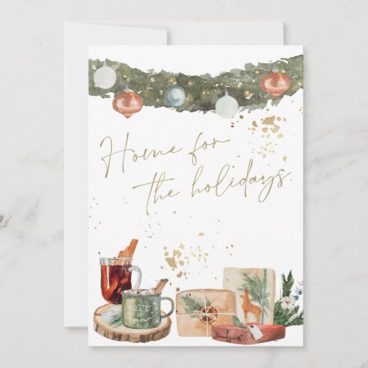 INGE Waterverf Warm Holiday Gifts Kerstmis Kaart (Voorkant)