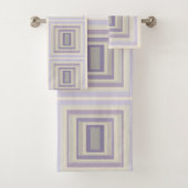 Ingebakken in krijt grijs lavendel geometrisch ont bad handdoek (Insitu)