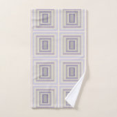 Ingebakken in krijt grijs lavendel geometrisch ont bad handdoek (Handdoek)