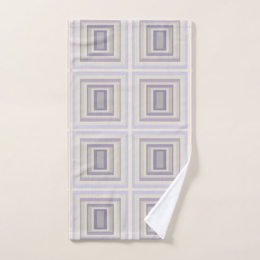 Ingebakken in krijt grijs lavendel geometrisch ont bad handdoek (Handdoek)