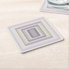 Ingebakken in krijt grijs lavendel geometrisch ont kartonnen onderzetters
