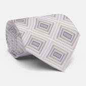 Ingebakken in krijt grijs lavendel geometrisch ont stropdas (Opgerold)