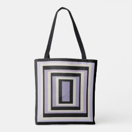 Ingebakken in krijt grijs lavendel geometrisch ont tote bag