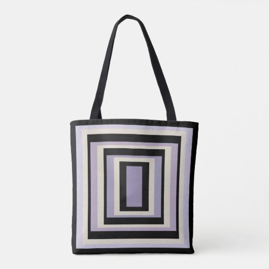 Ingebakken in krijt grijs lavendel geometrisch ont tote bag (Achterkant)