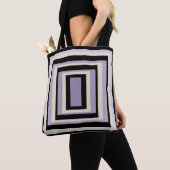 Ingebakken in krijt grijs lavendel geometrisch ont tote bag (Dichtbij)
