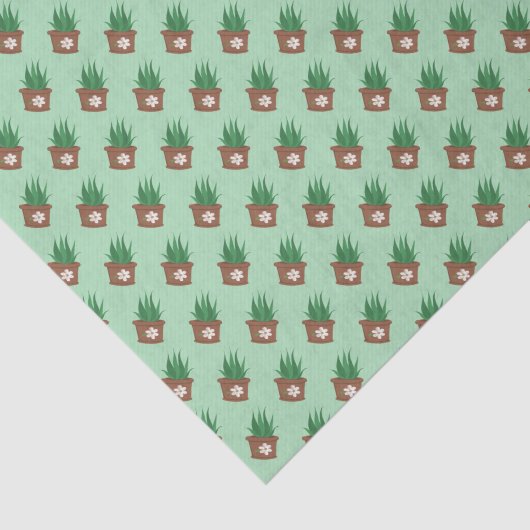 Ingebakken Plant (met Flower) Tissuepapier (Detail)