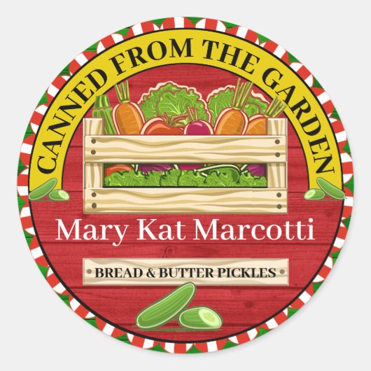 Ingeblikt van het Boerderij van de tuin Ronde Sticker (Voorkant)