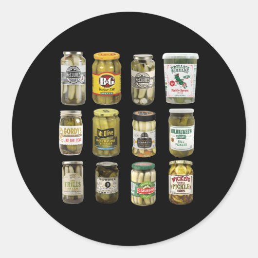 Ingeblikte augurk ronde sticker (Voorkant)