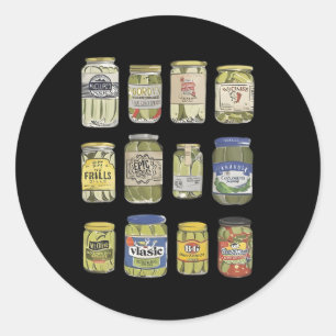 Ingeblikte augurken Inblikken Seizoen Pickle Jar Ronde Sticker