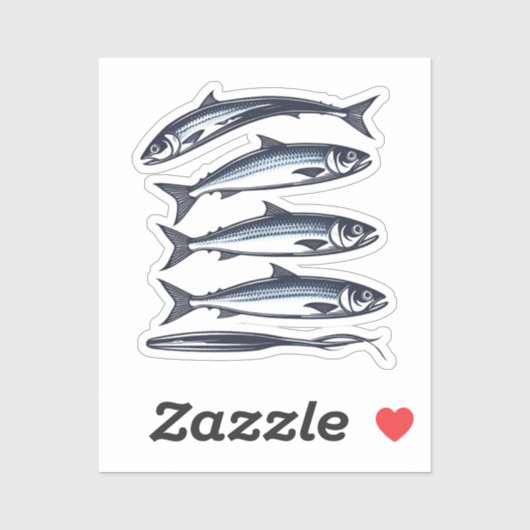 Ingeblikte sardines sticker (Vel)