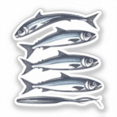 Ingeblikte sardines sticker (Voorkant)