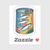 Ingeblikte sardines sticker (Vel)