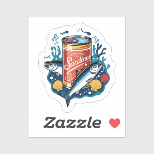 Ingeblikte sardines sticker (Vel)