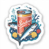 Ingeblikte sardines sticker (Voorkant)