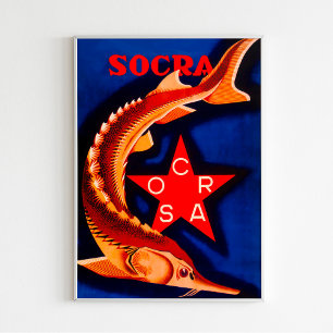 "Ingeblikte Sturgeon Socra"  Sovjet-Poster Poster