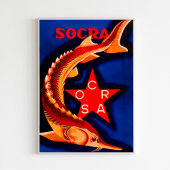 "Ingeblikte Sturgeon Socra" Sovjet-Poster Poster
