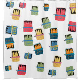 Ingeblikte vis douchegordijn