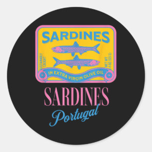 Ingeblikte Vis Ingeblikte Sardines Blikvis Portuga Ronde Sticker