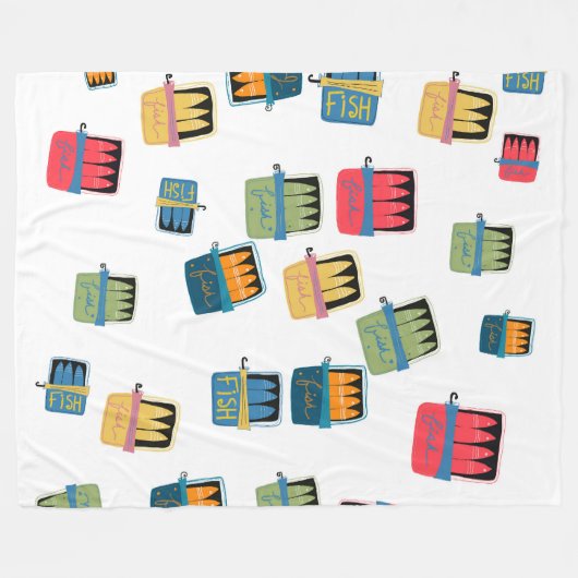 Ingeblikte visdeken fleece deken (Voorkant (Horizontaal))