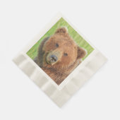 Ingebonde luidoek met grizzly beer servet (Hoek)