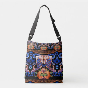 Ingeborduurd Chinees visontwerp Crossbody Tas