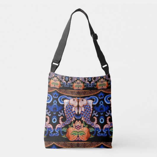 Ingeborduurd Chinees visontwerp Crossbody Tas (Voorkant)