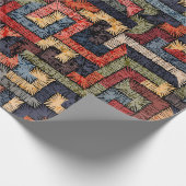 Ingeborduurd naadloos geometrisch patroon. Etnisch Cadeaupapier (Hoek)