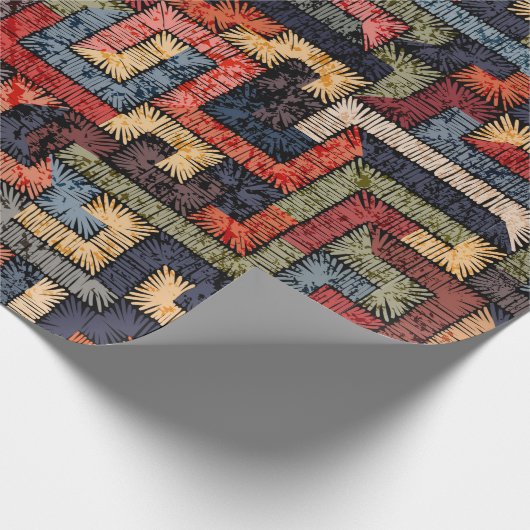 Ingeborduurd naadloos geometrisch patroon. Etnisch Cadeaupapier (Hoek)