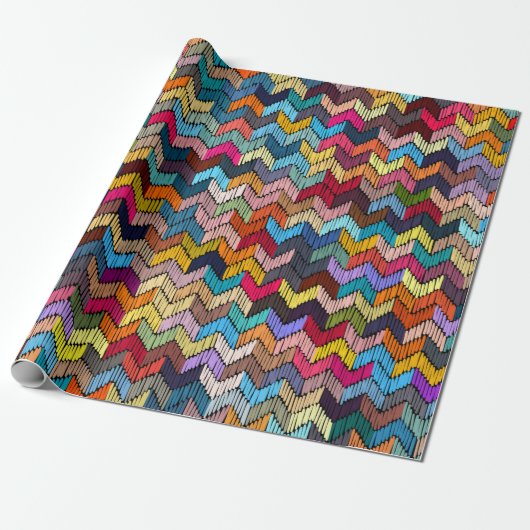 Ingeborduurd naadloos geometrisch patroon. Ornamen Cadeaupapier (Uitgerold)